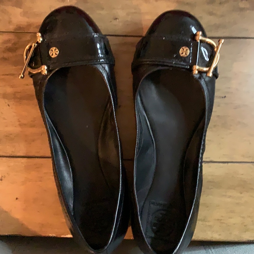 Tory Burch flats with gold trim
